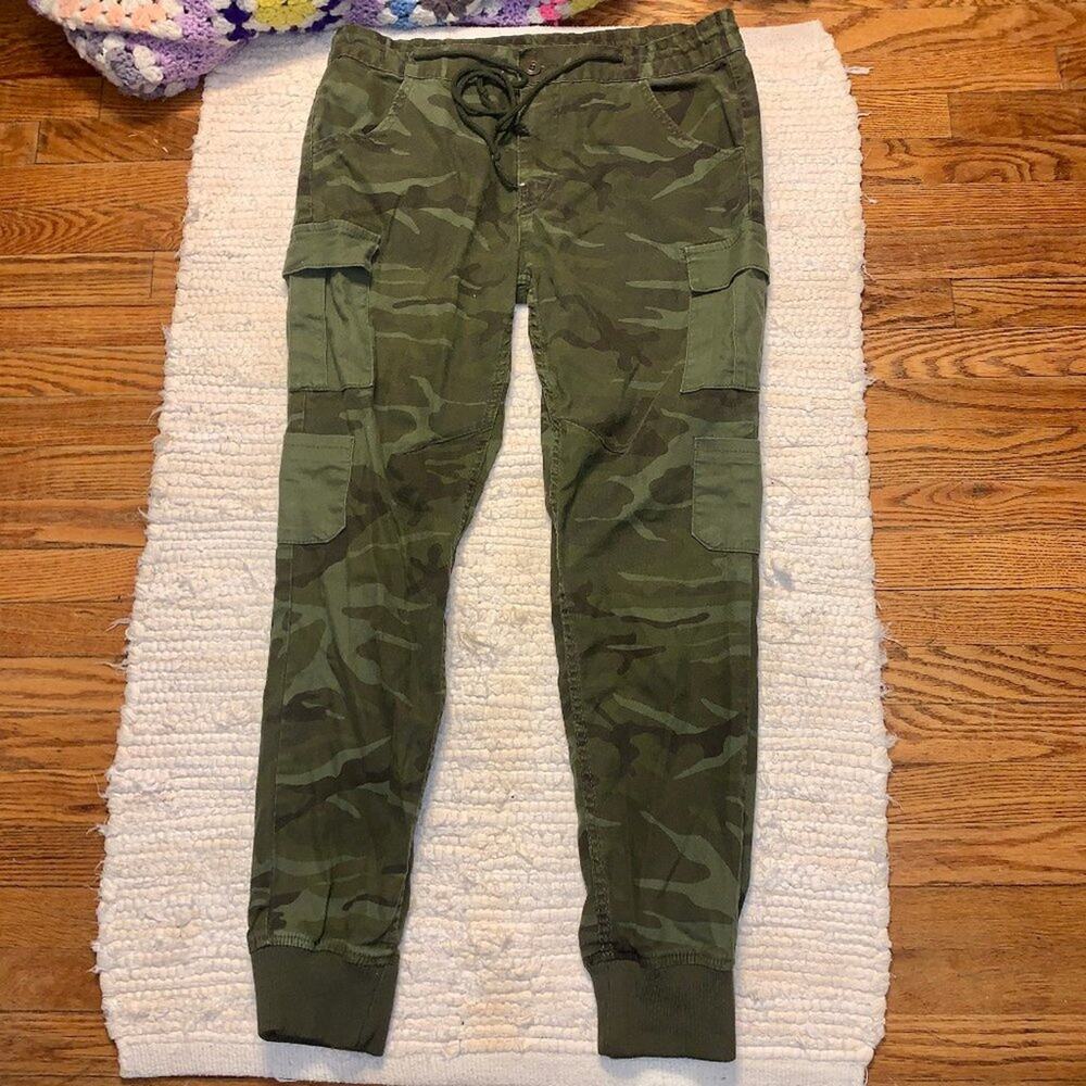 UNISEX VINTAGE CALLAVO CAMO CAMOUFLAGE CARGO PANTS W/ EXTRA CARGO POCKETS & KN…